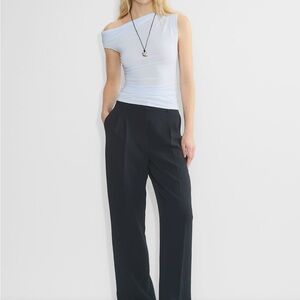 Aritzia Navy Effortless Wide Leg Pants Trouser Wilfred